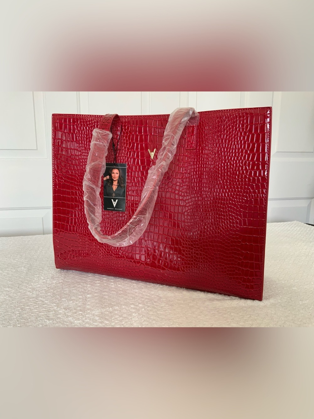 Vanessa Williams croc-embossed Eden tote bag